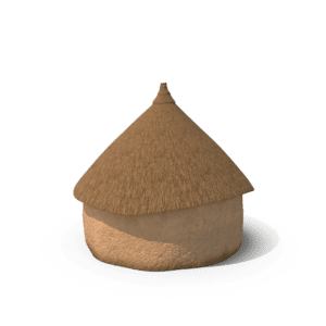 African Round Clay House.H07.2k